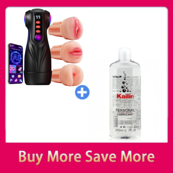 AI Sync App Control 9 Sucking & 9 Vibrating 3 Sleeves Sets Male Masturbator Sex Toys