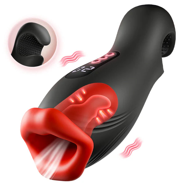 Superjoyg™9 Vibrations 4 Suctions Clamping Suction Oral Simulation Male Masturbator