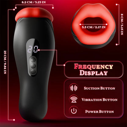 Superjoyg™9 Vibrations 4 Suctions Clamping Suction Oral Simulation Male Masturbator