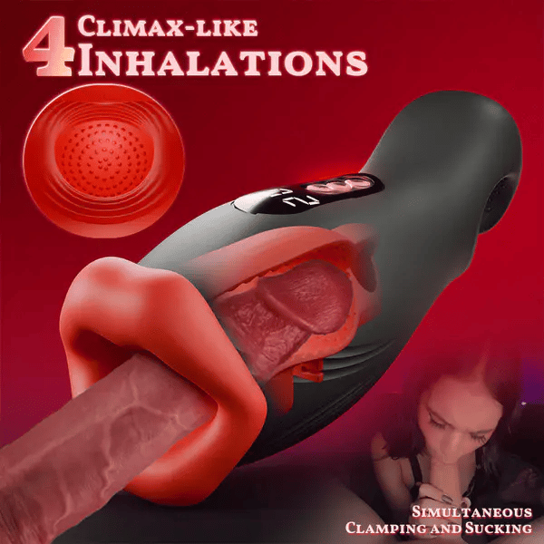 Superjoyg™9 Vibrations 4 Suctions Clamping Suction Oral Simulation Male Masturbator
