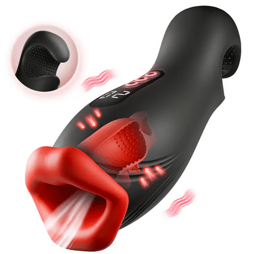 Superjoyg™9 Vibrations 4 Suctions Clamping Suction Oral Simulation Male Masturbator