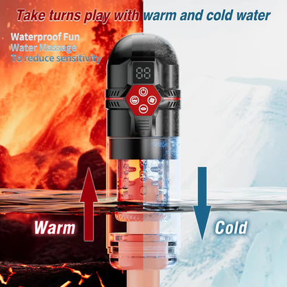 Superjoyg™Male Masturbator Penis Pump – 12-Level Vacuum, 7-Mode Thrusting, Rotating, Vibrating & Sucking with LCD Display